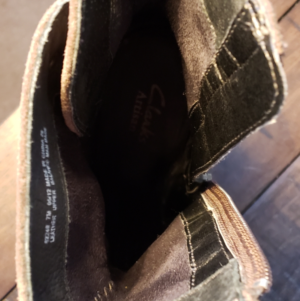 Clarks Artisan Mocha Suede Leather Booties - Picture 5 of 6